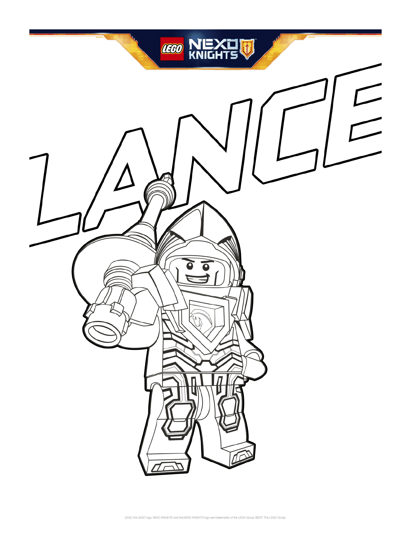 coloriage lego nexo knights Lance