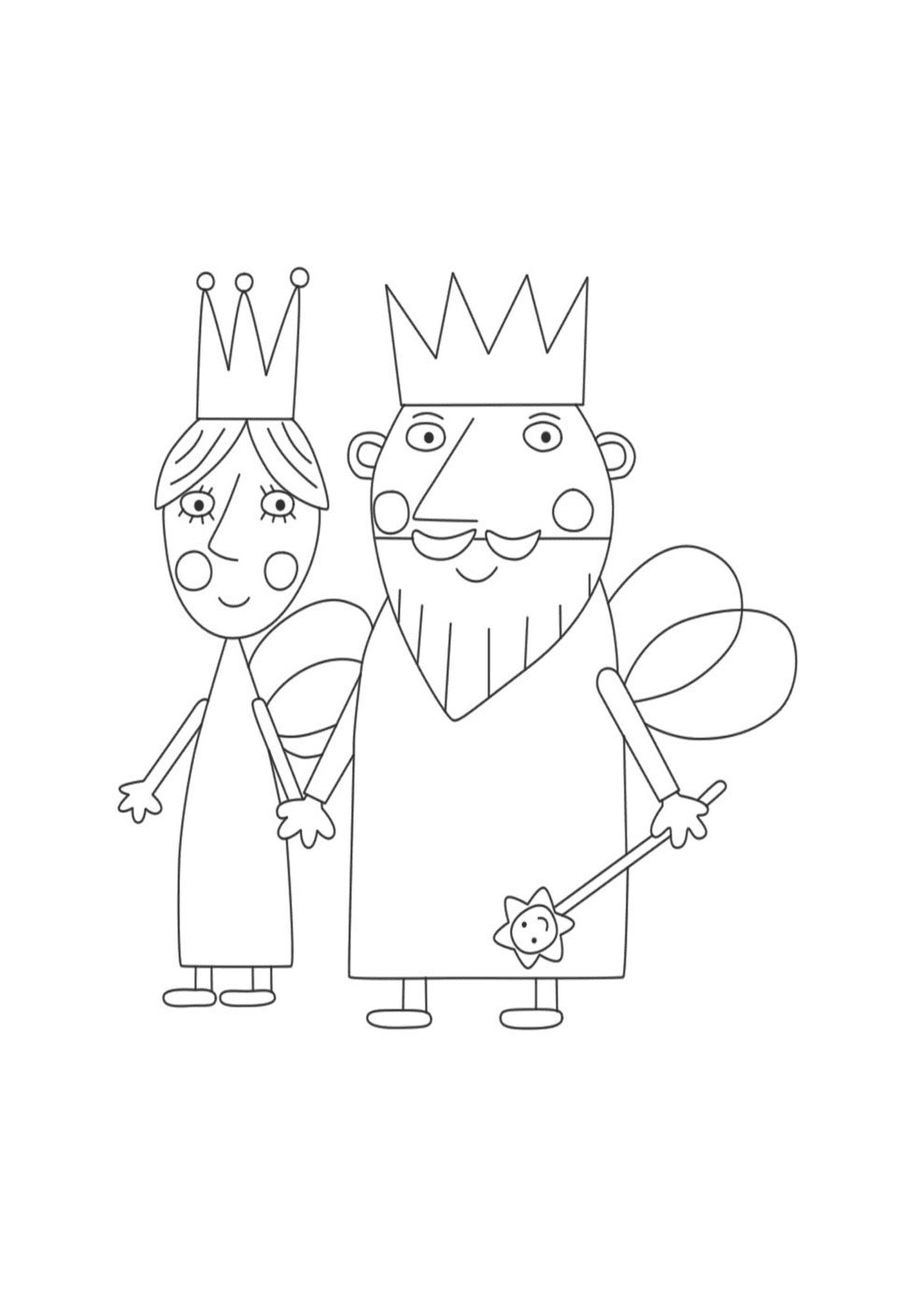 coloriage Le Roi et la Reine Le Petit Royaume de Ben et Holly