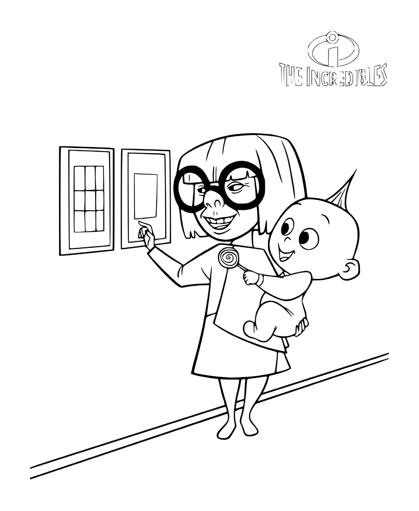 coloriage edna mode and jack jack