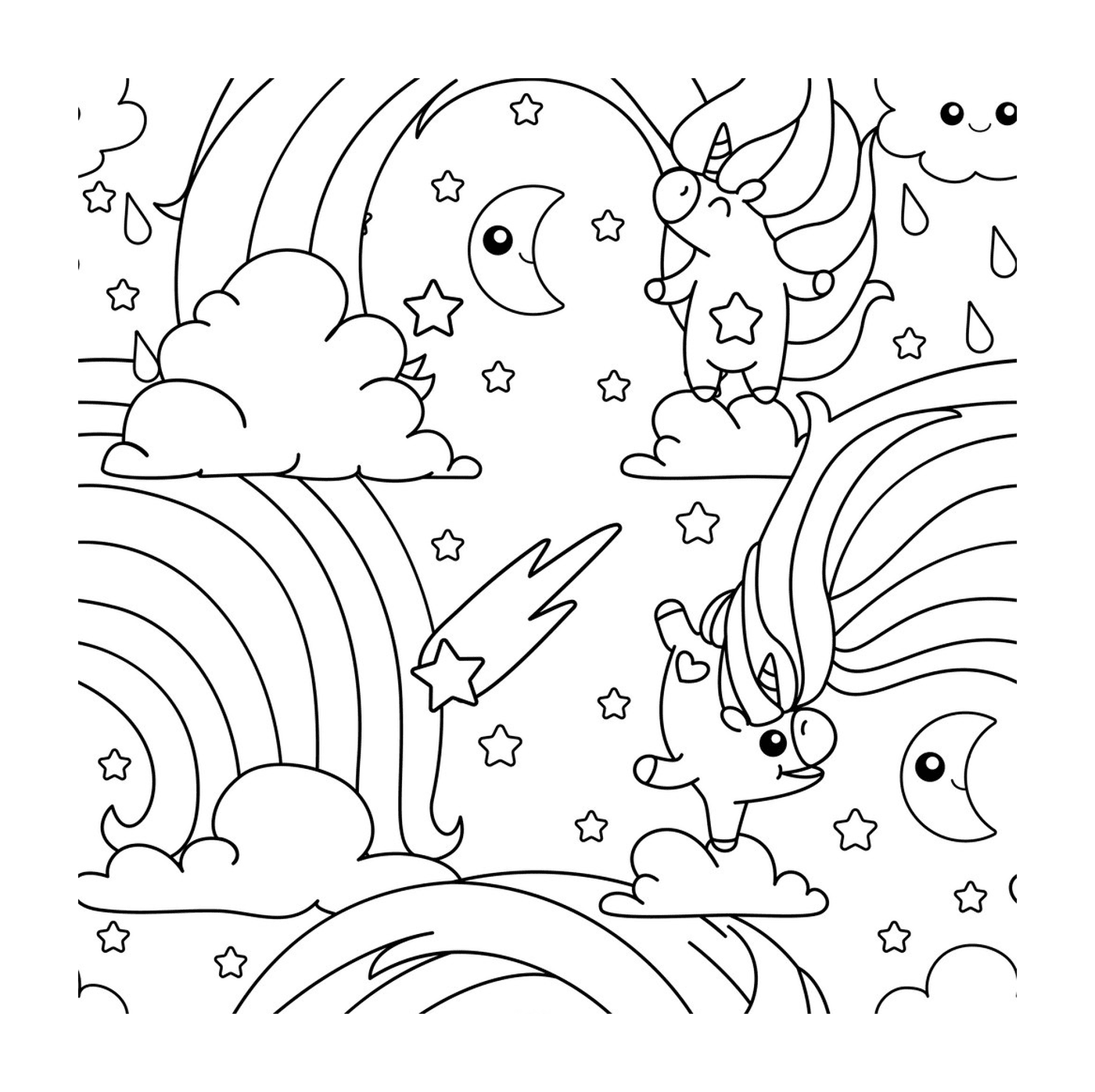 licorne arc en ciel unicorn pattern