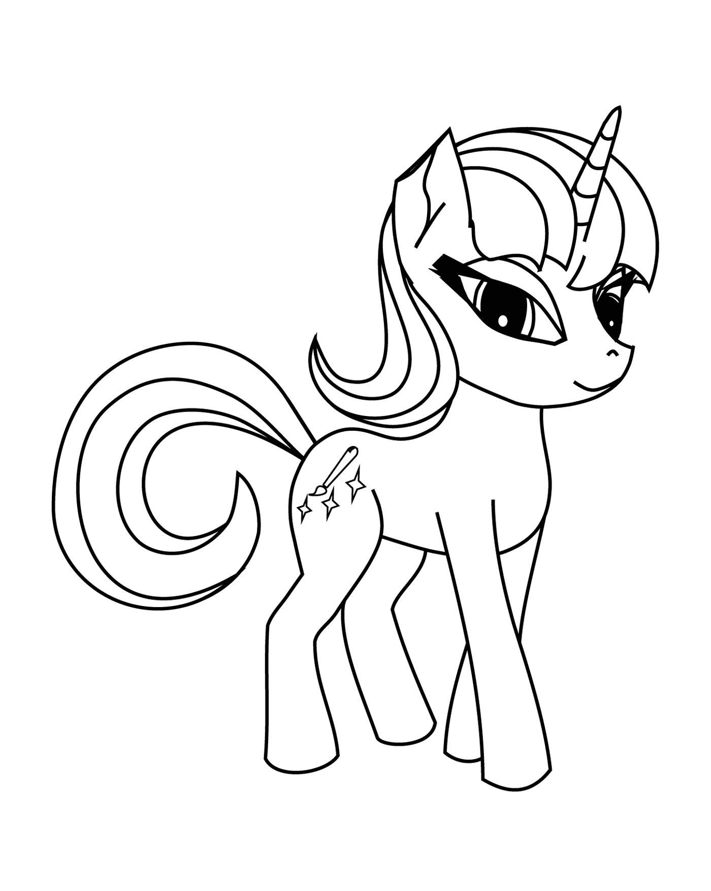 coloriage cute pony licorne 2