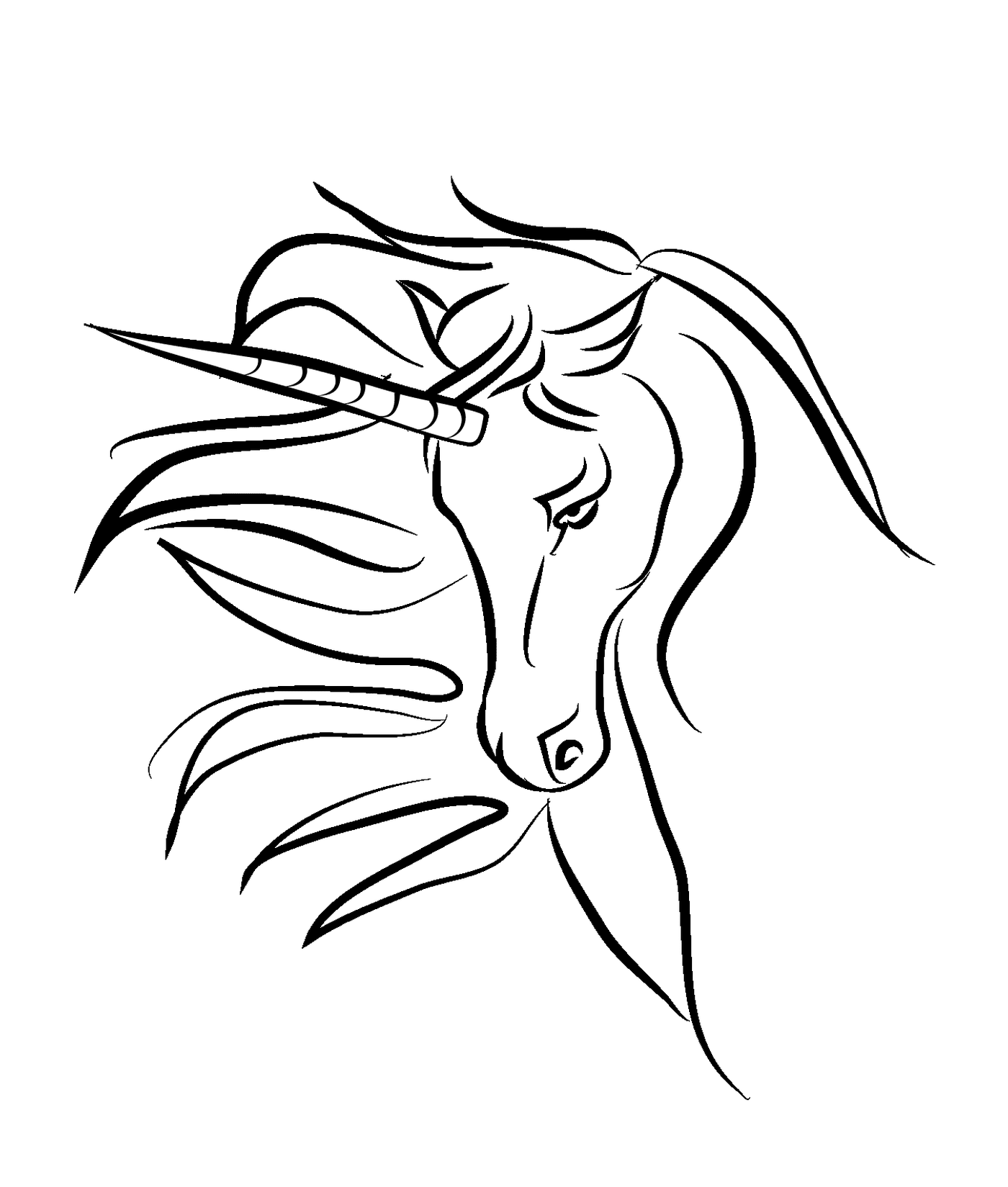 coloriage beautiful horn mythical licorne