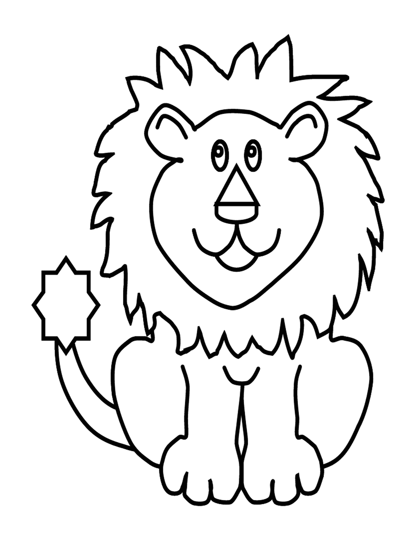 coloriage lion de face