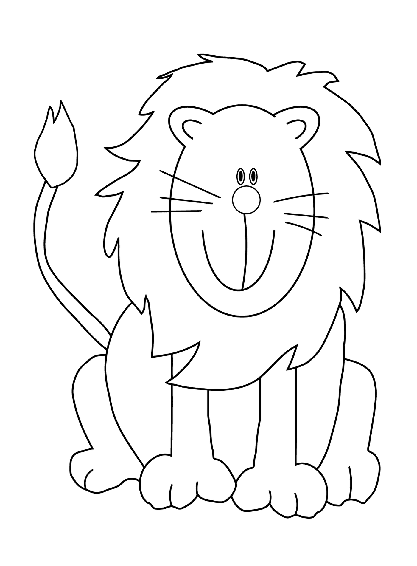 coloriage lovely cartoon lion