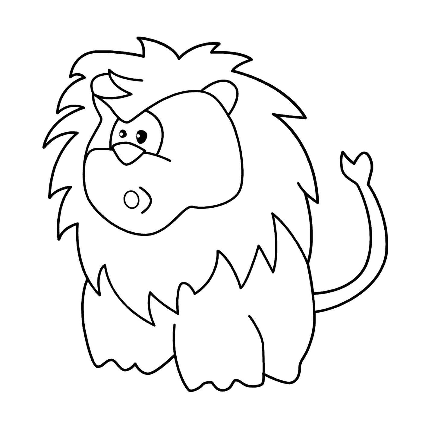 coloriage surprised cartoon lion