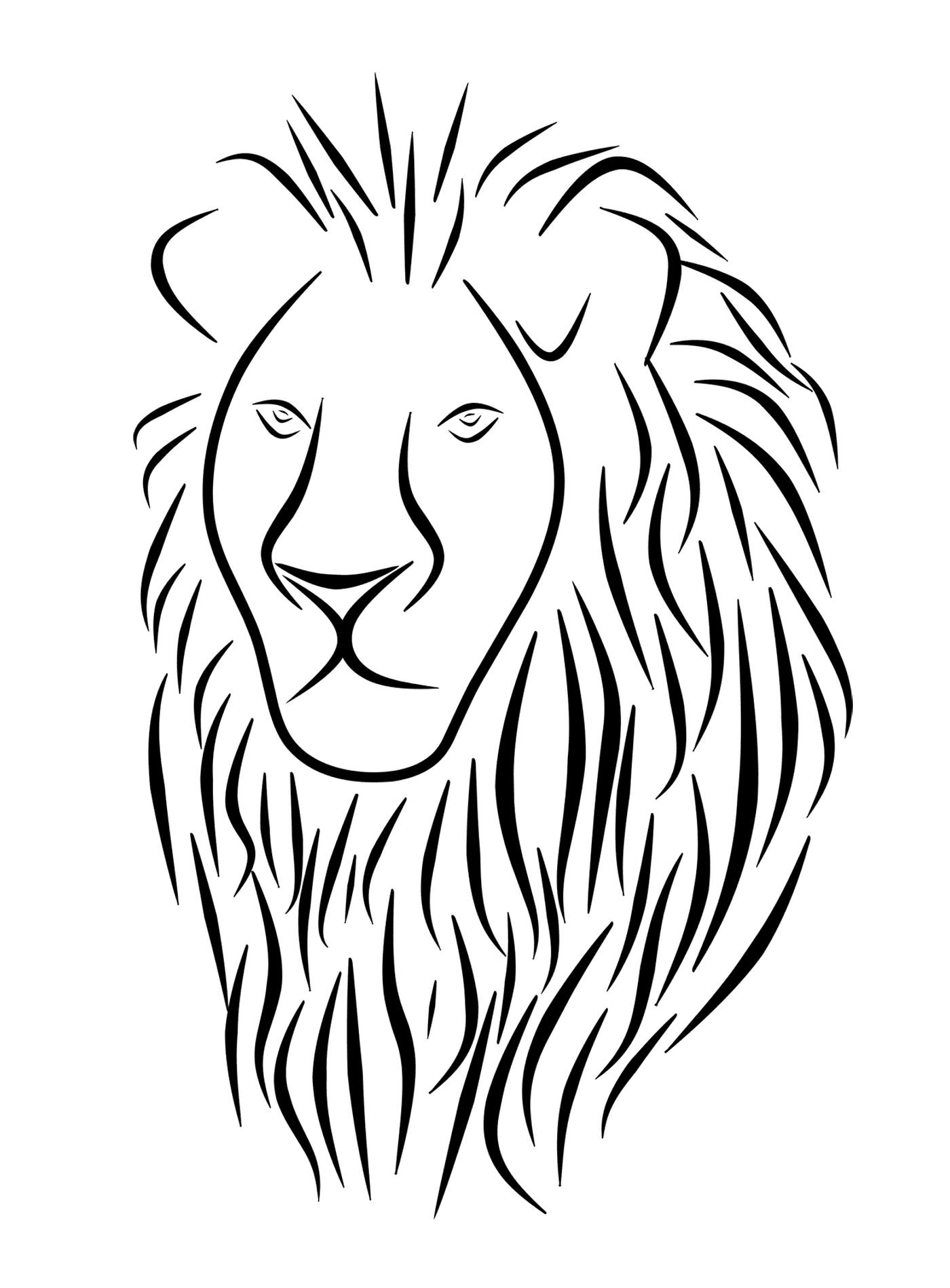 coloriage lion tattoo