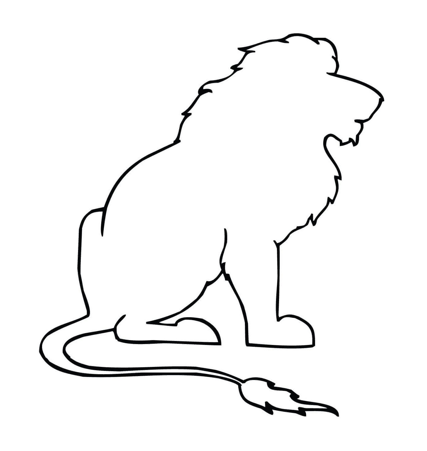 coloriage sitting lion outline