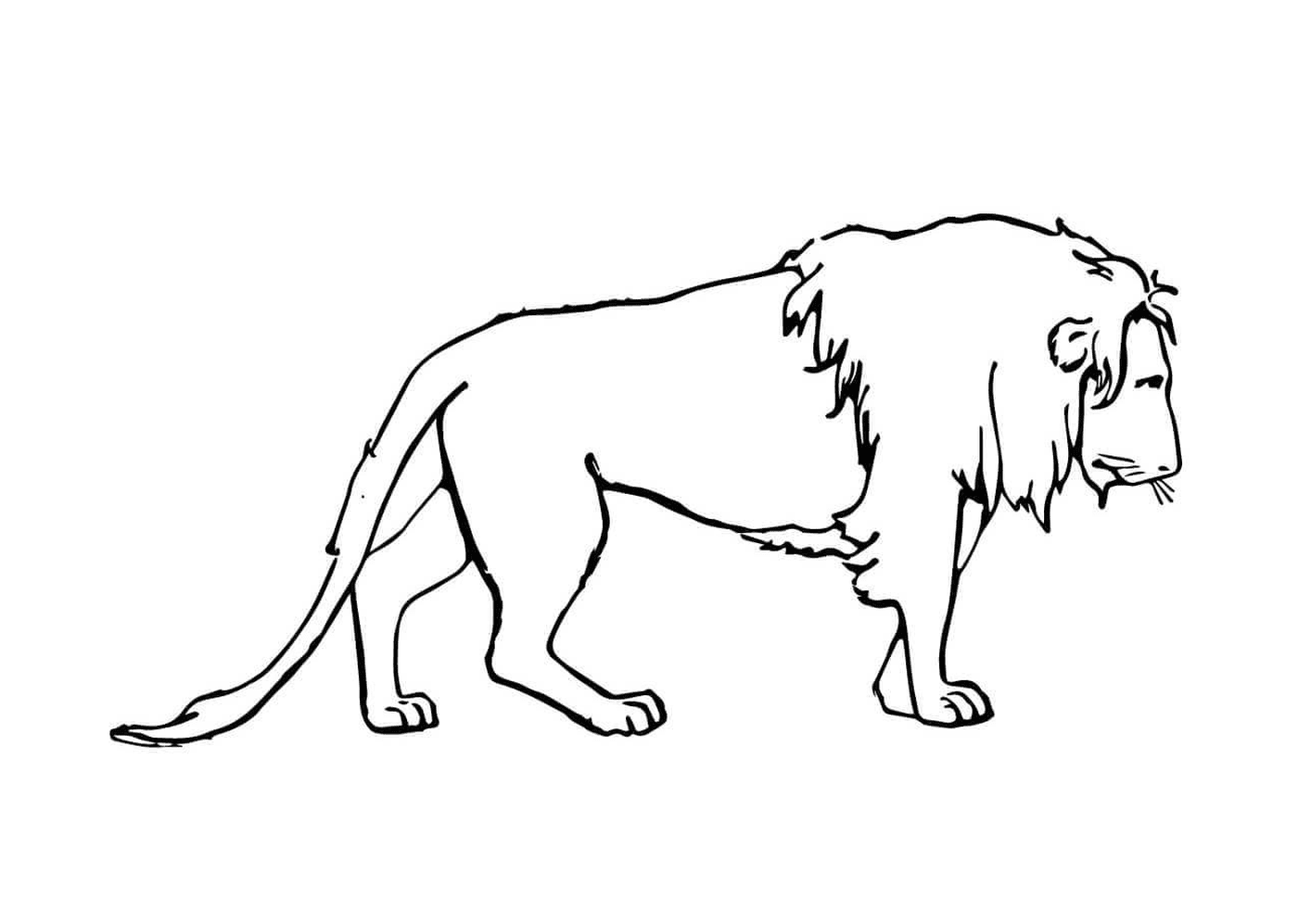 coloriage lion triste