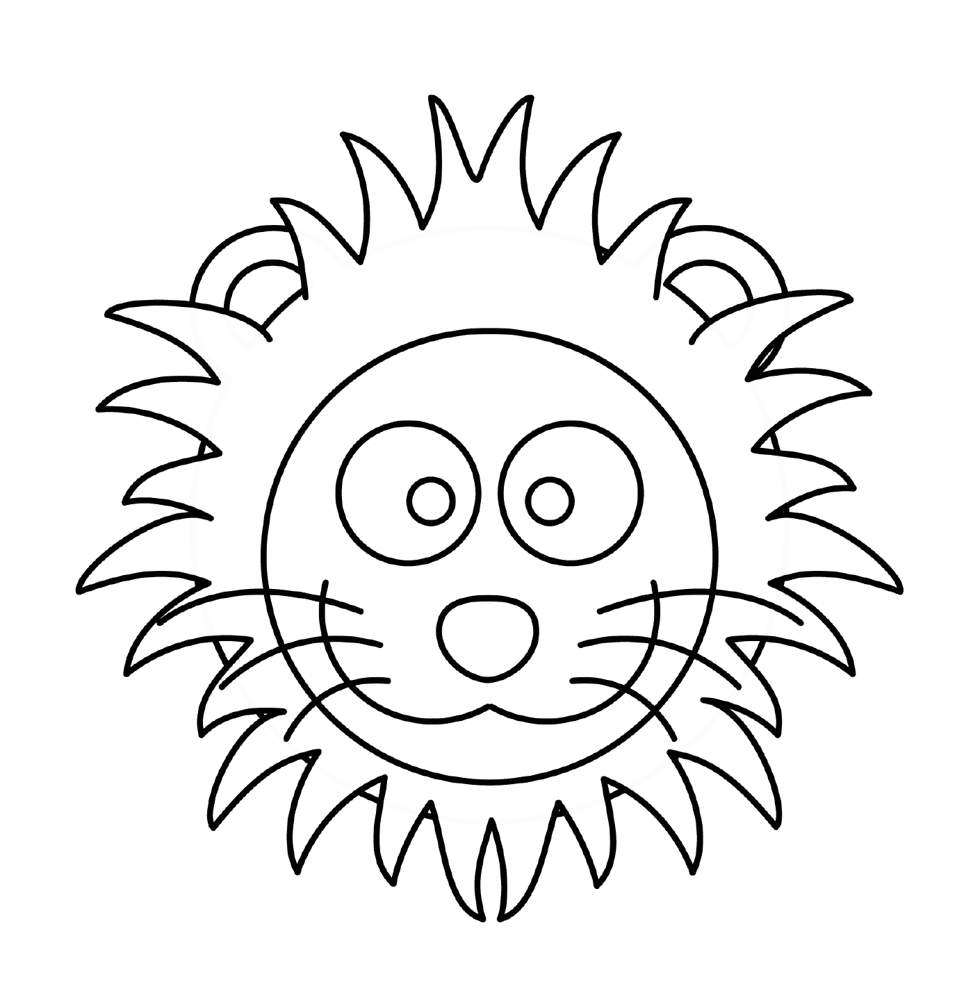 coloriage cartoon lion head