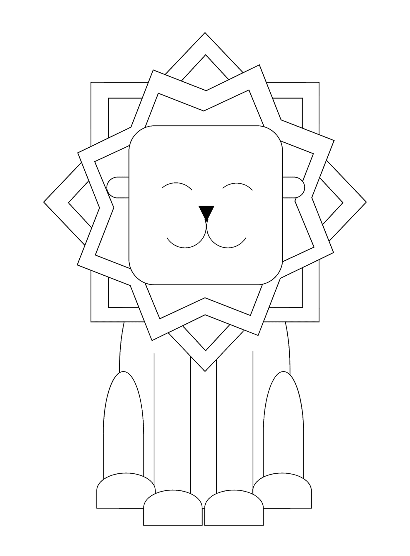 coloriage happy lion