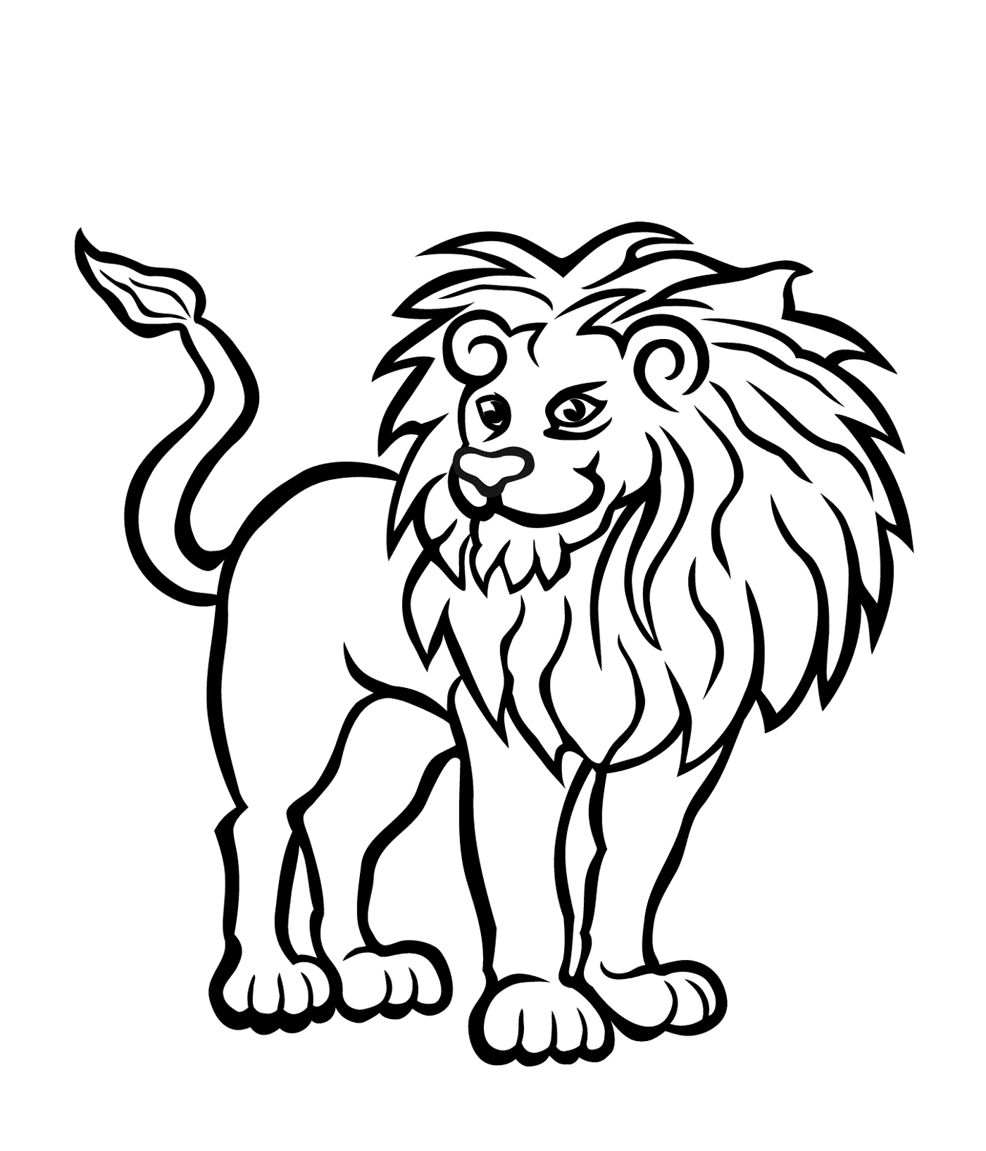 coloriage lion en pleine forme