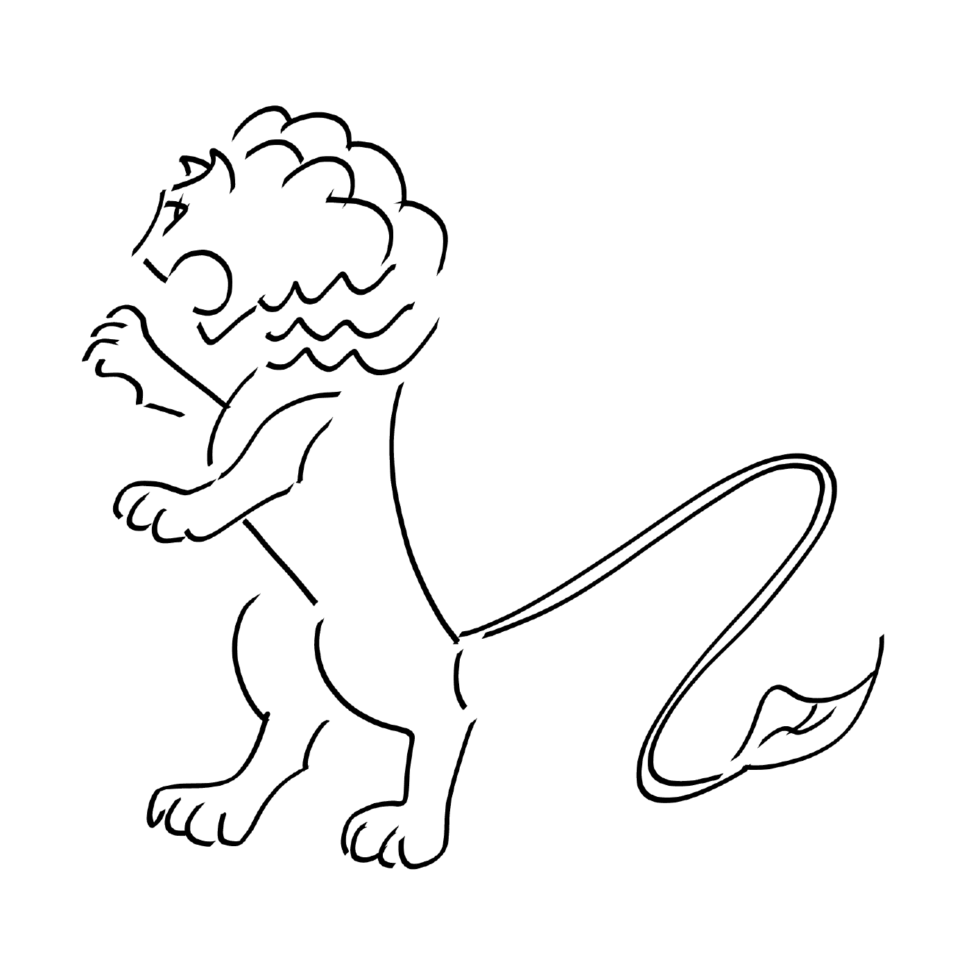 coloriage lion frustre logo