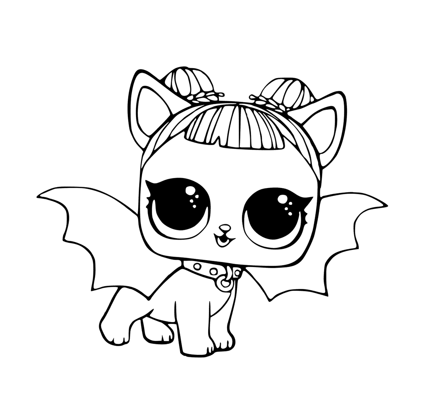 coloriage LOL Pets Pages Cute Midnight Pup with Devil Wings