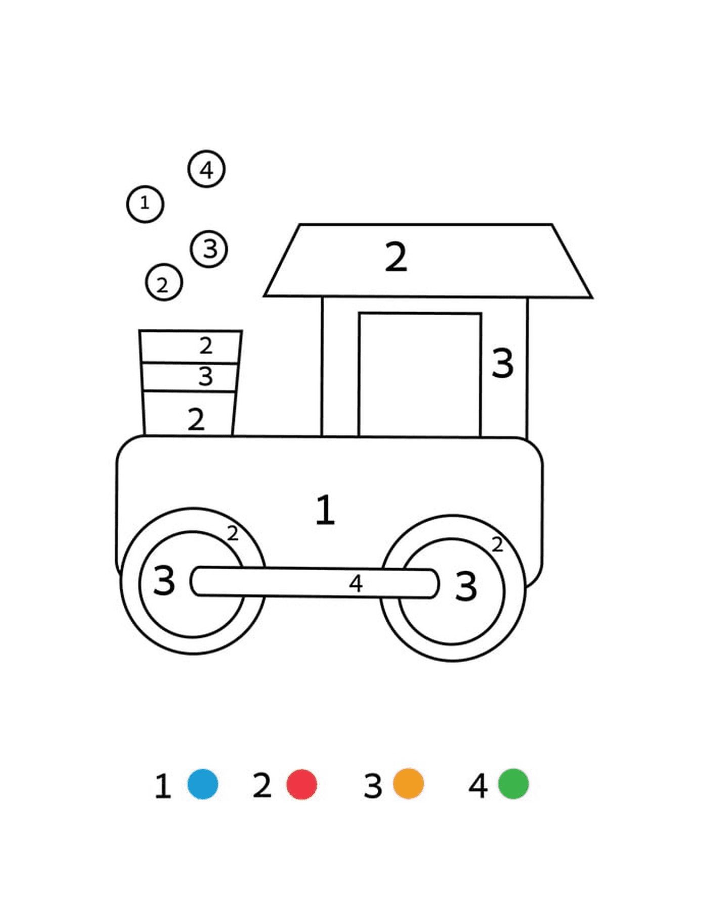 coloriage magique CE1 une locomotive