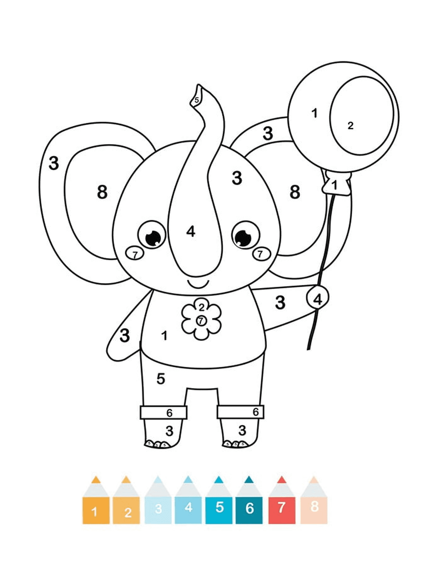 coloriage magique cp un elephant