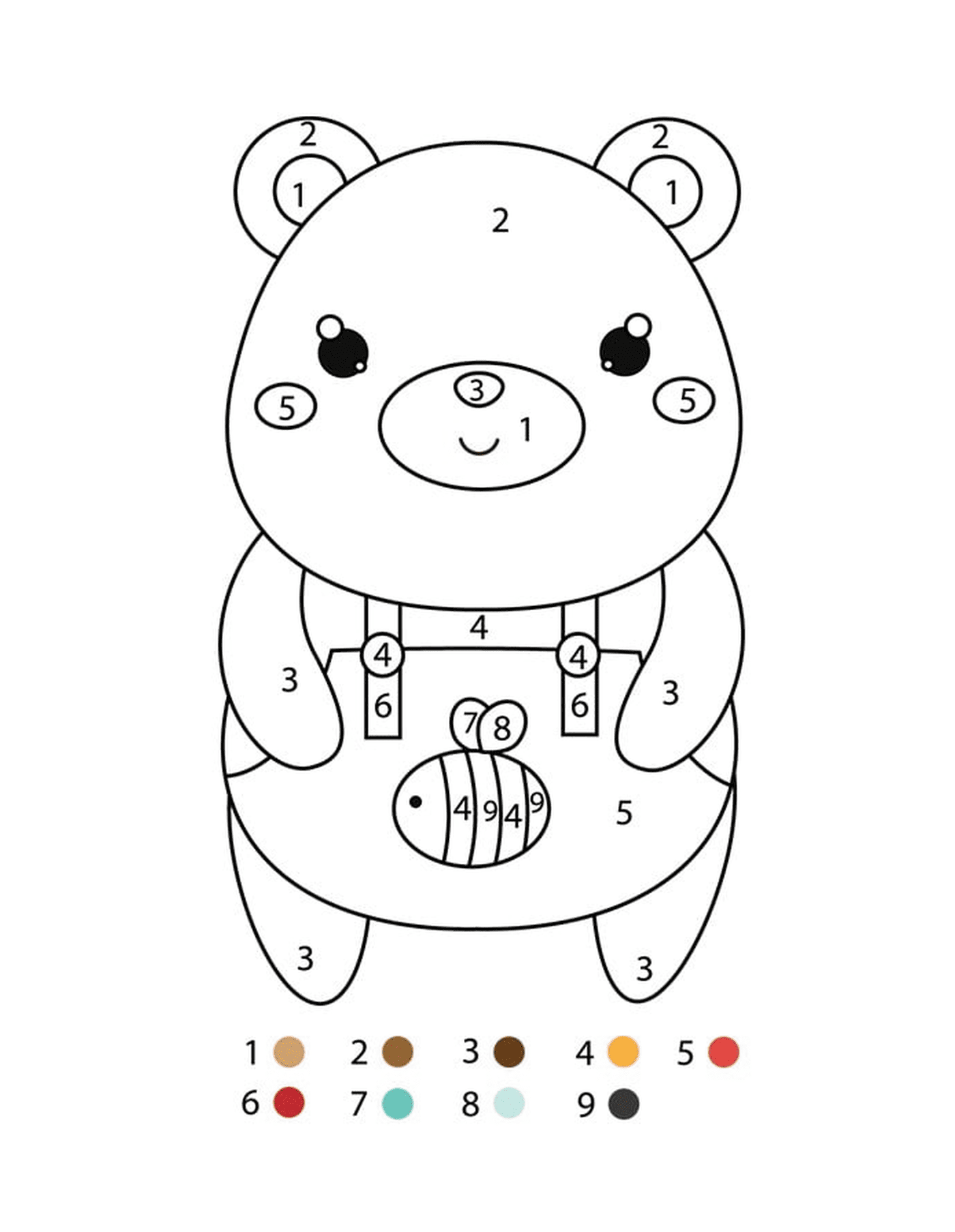 coloriage magique maternelle un ours en salopette