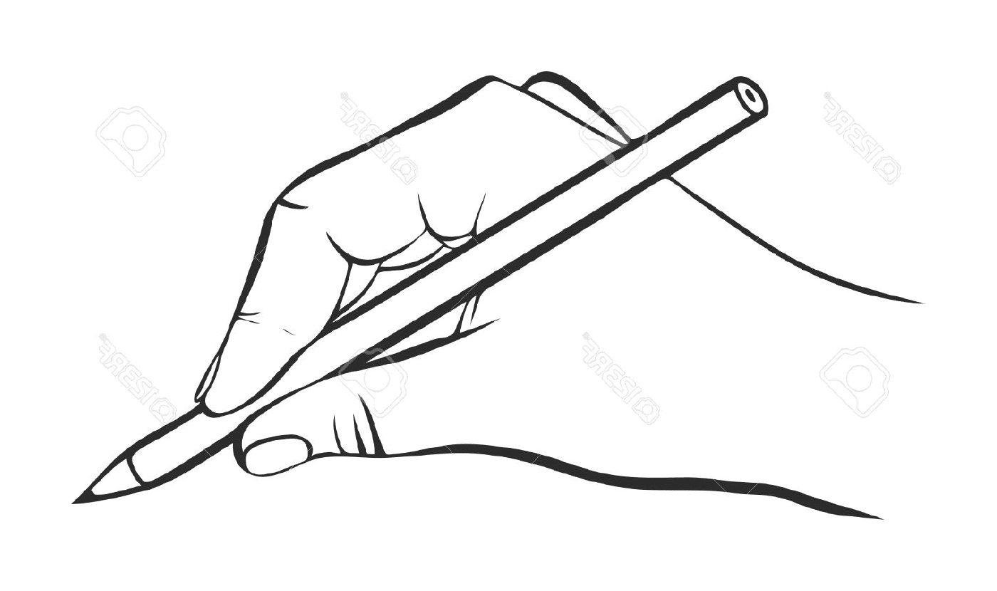 main qui dessine avec un crayon hd
