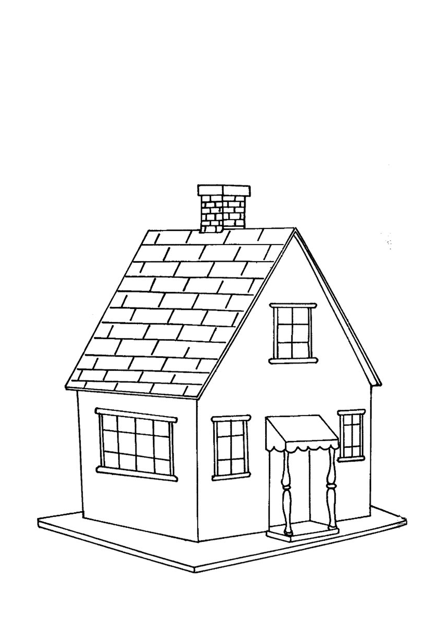 coloriage maison classique simple