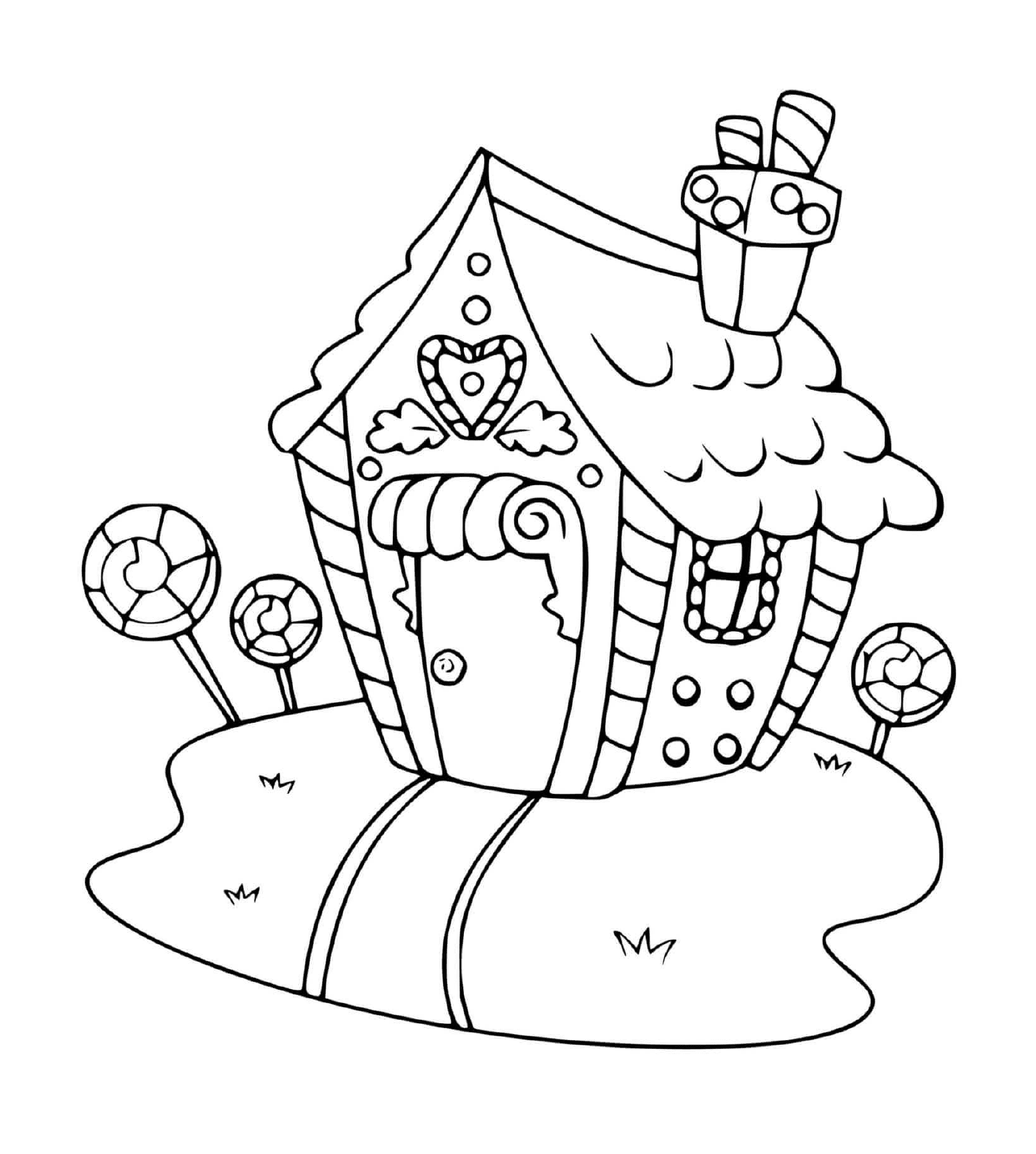 coloriage gingerbread house