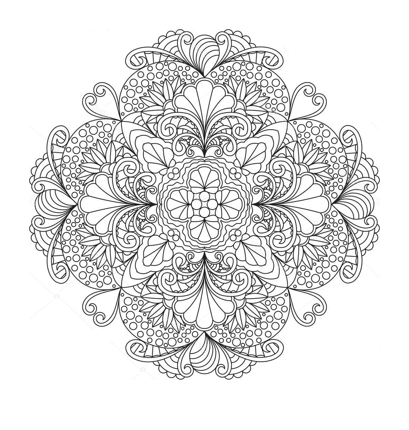 coloriage flowers mandala