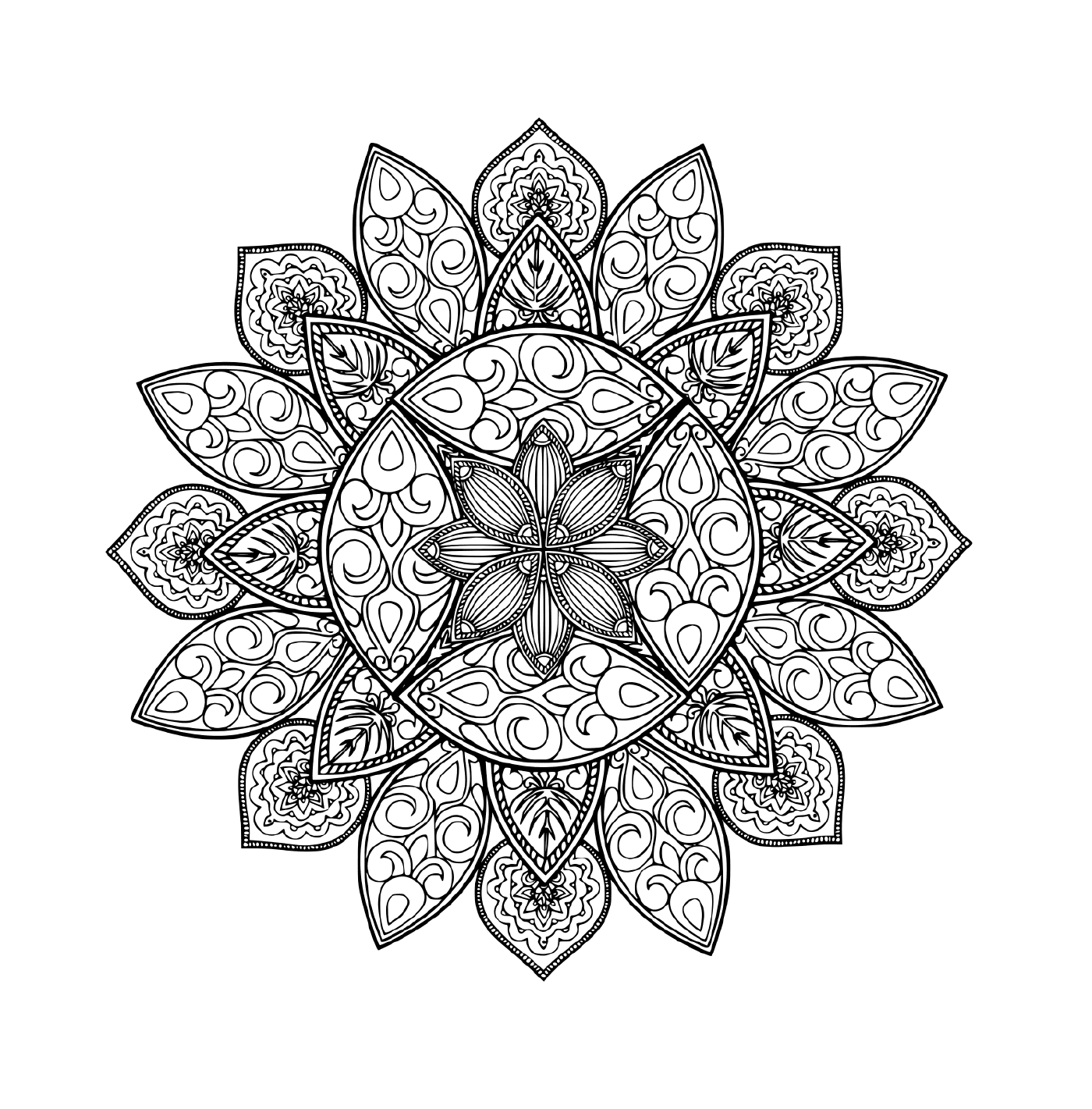 coloriage mandala forme geometrique