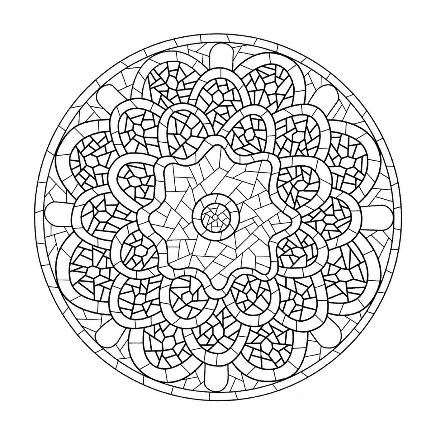 coloriage mandala avec pattern mosaique