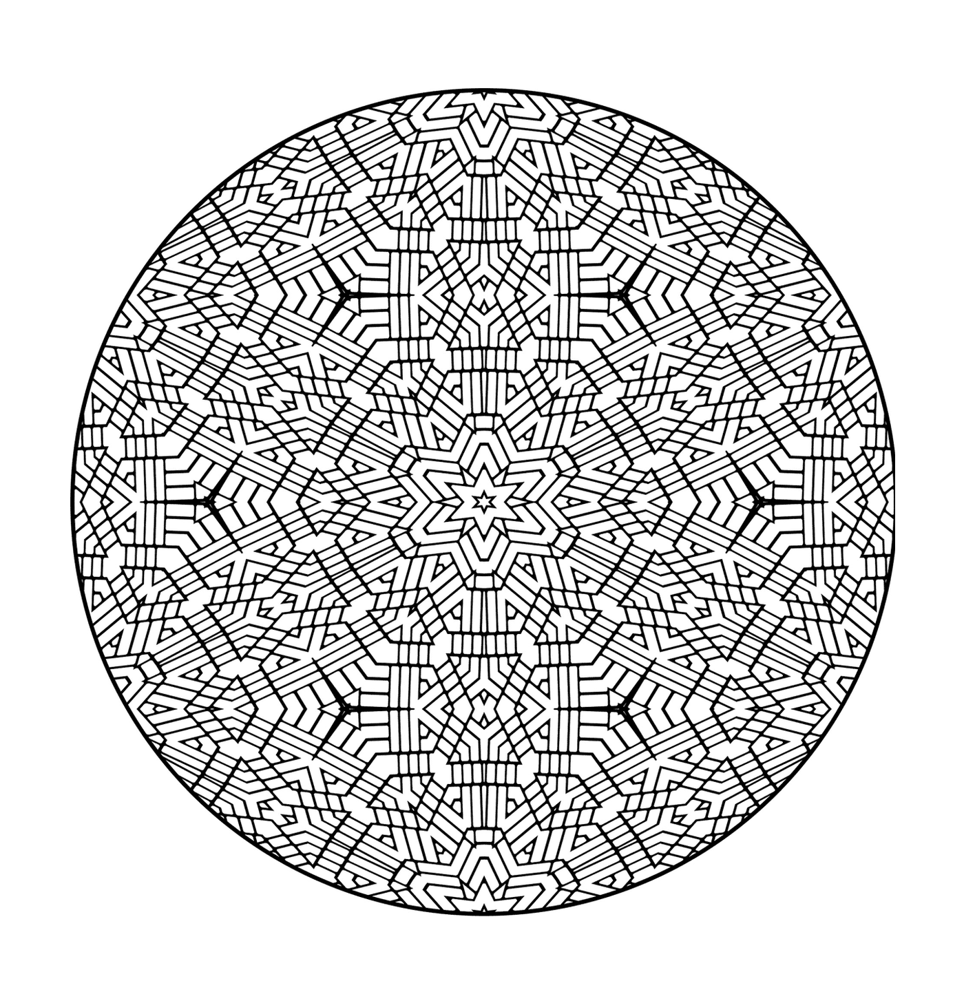 coloriage trippy mandala with stars