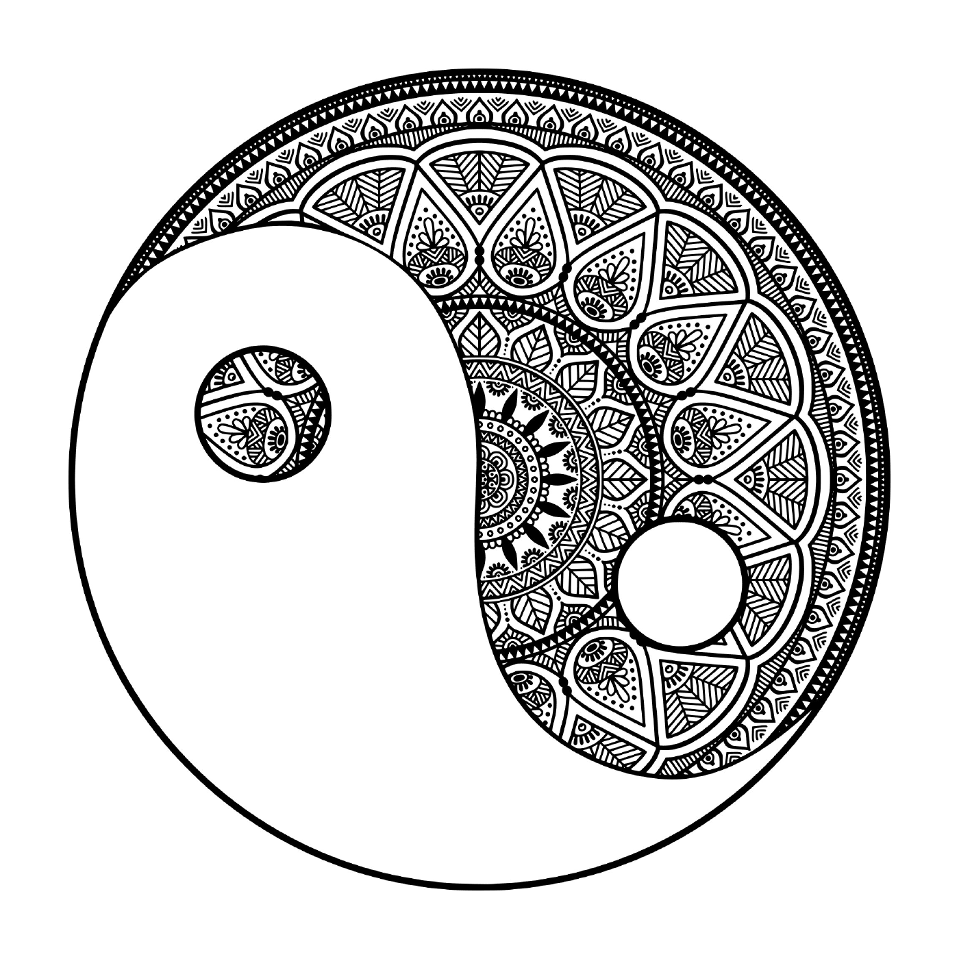 coloriage mandala zen yin et yang philosophie chinoise