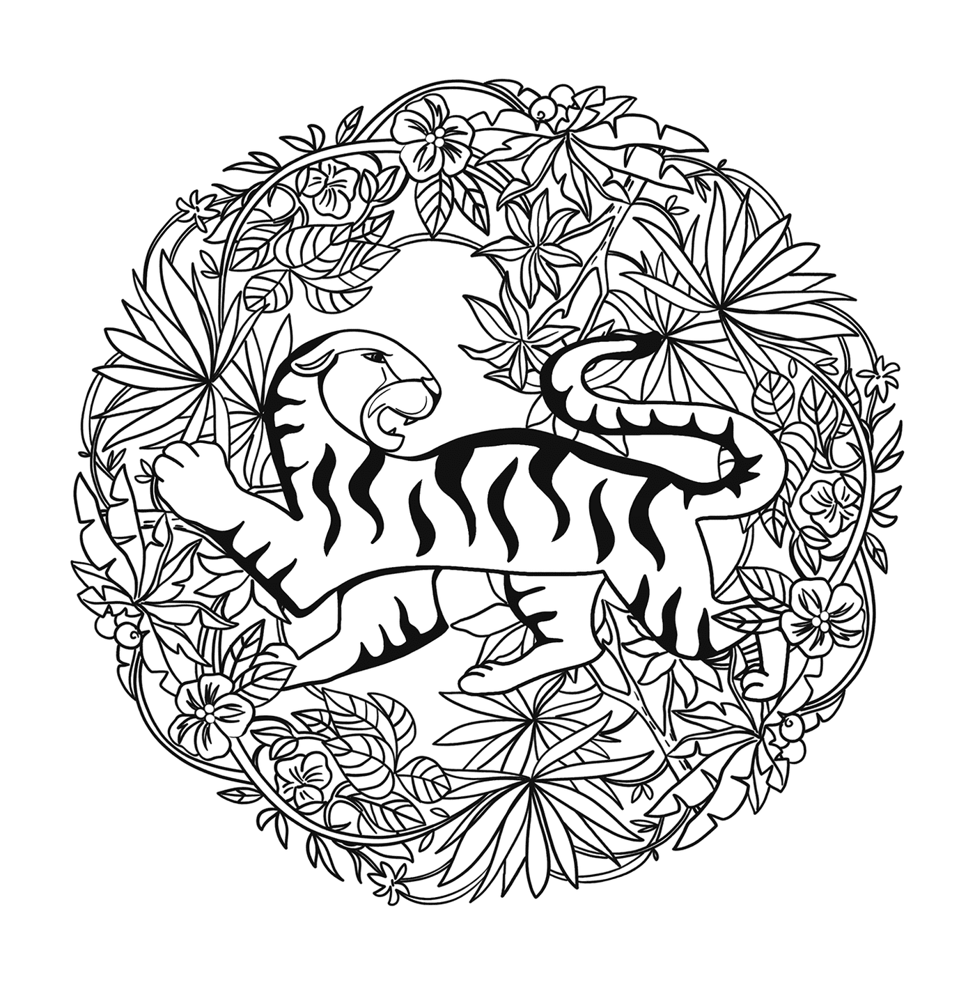 coloriage Tigre Mandala Par Lesya Adamchuk