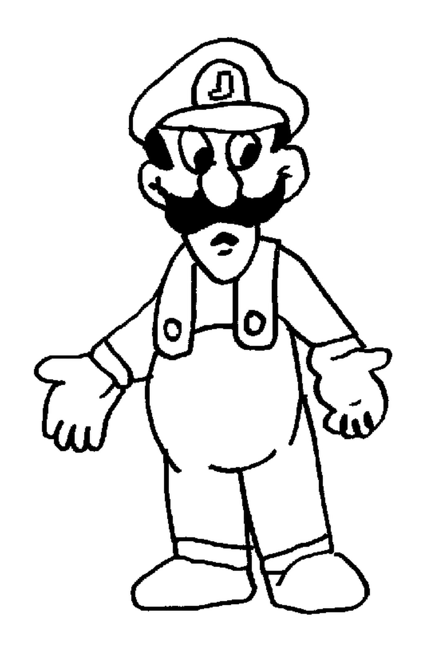 coloriage Luigi ne sait as quoi faire