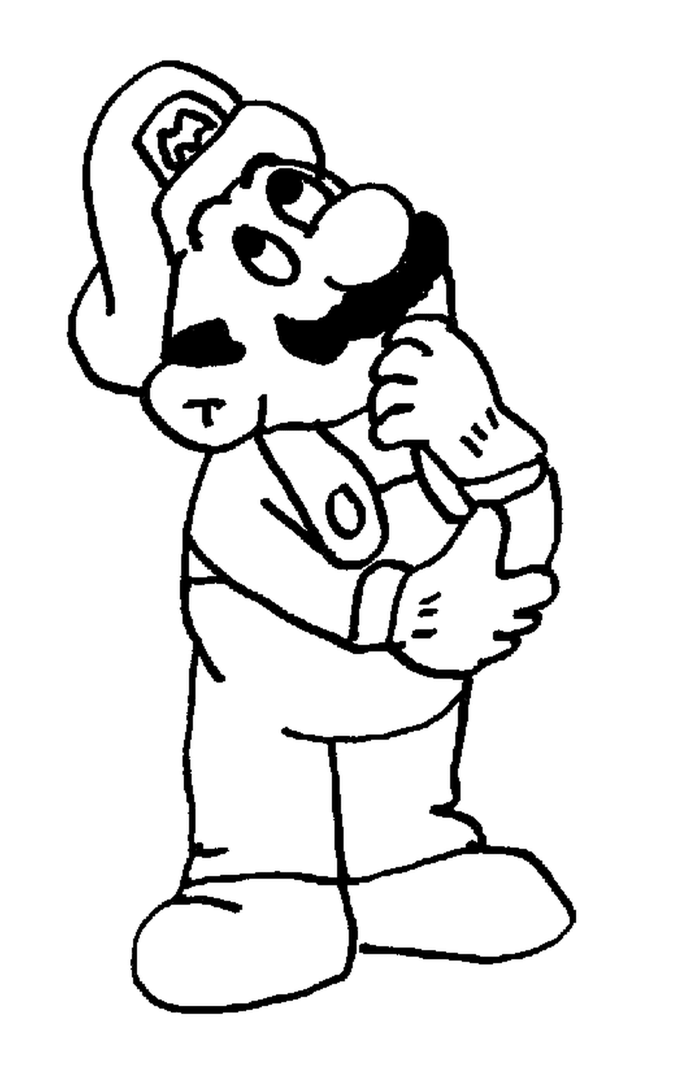 coloriage Mario songeur