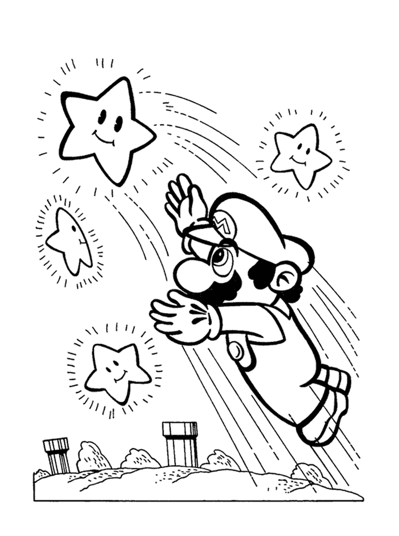 coloriage Mario attrape une etoile