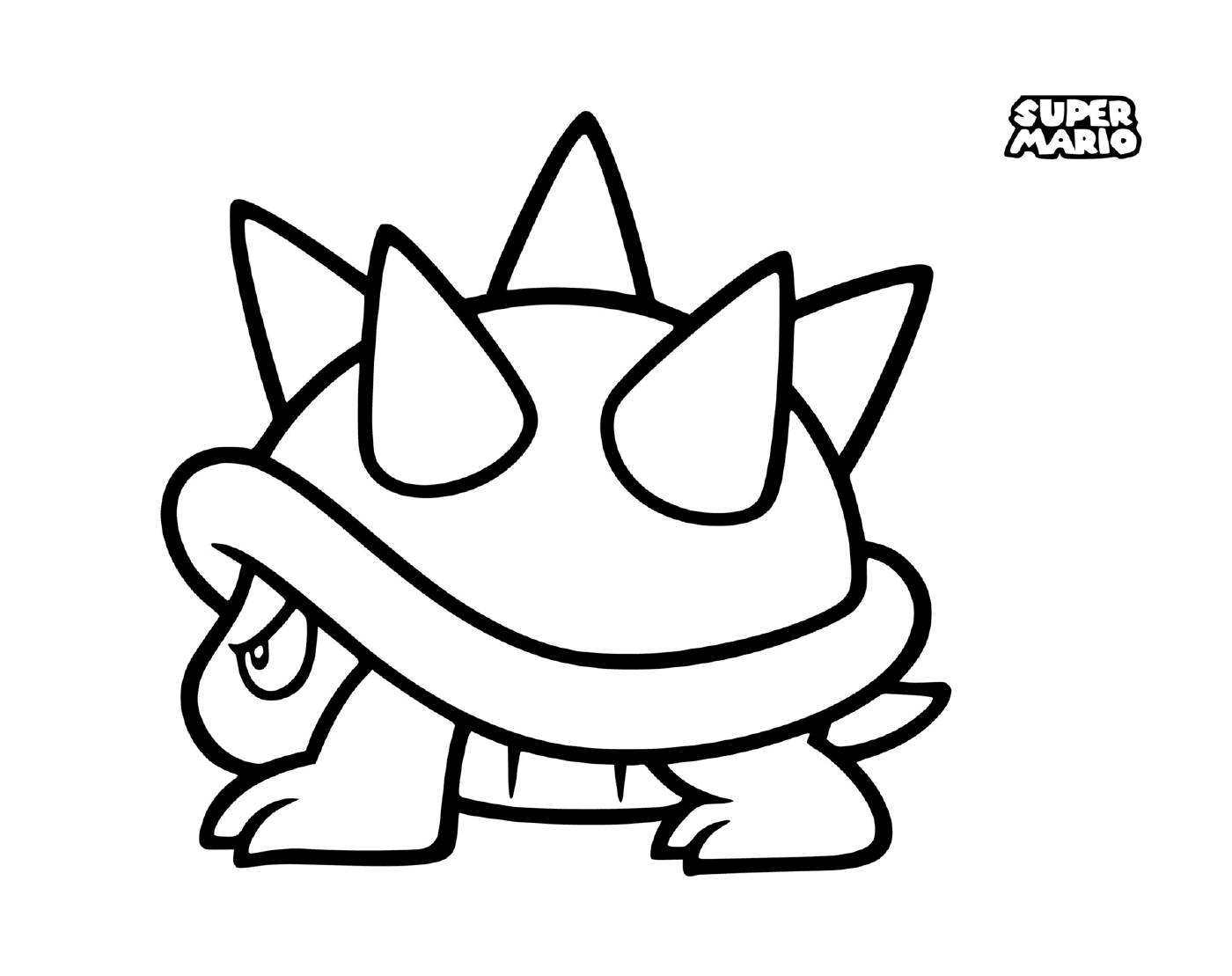 coloriage super mario spiny spine shelled