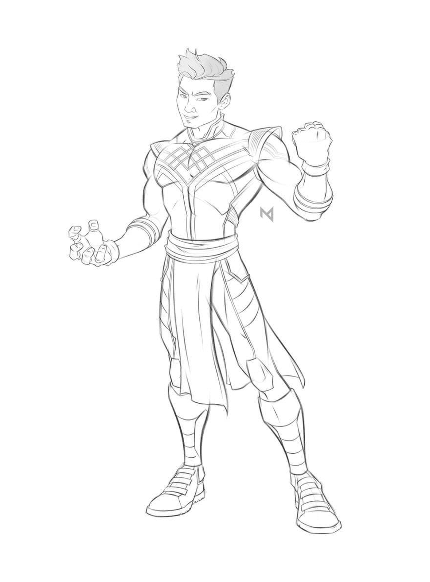 coloriage shang chi marvel superheros by makaveliart