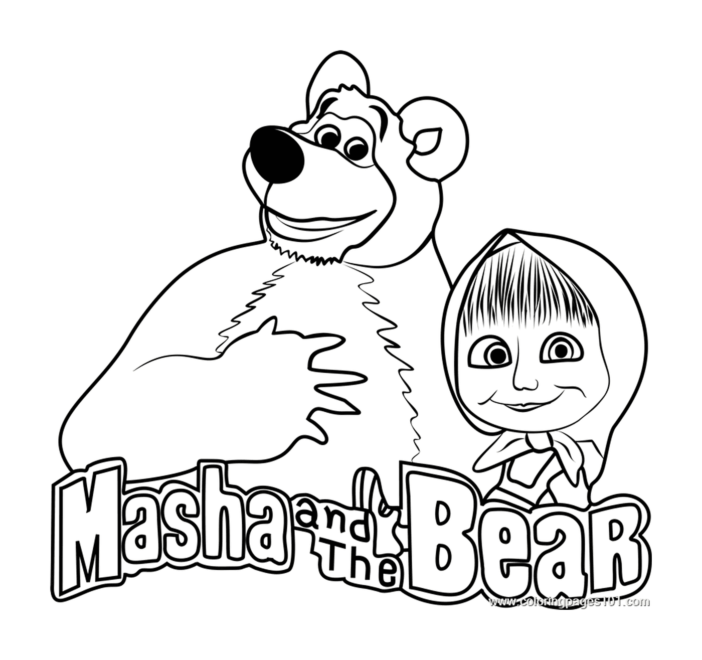 coloriage Masha and the Bear masha et michka logo