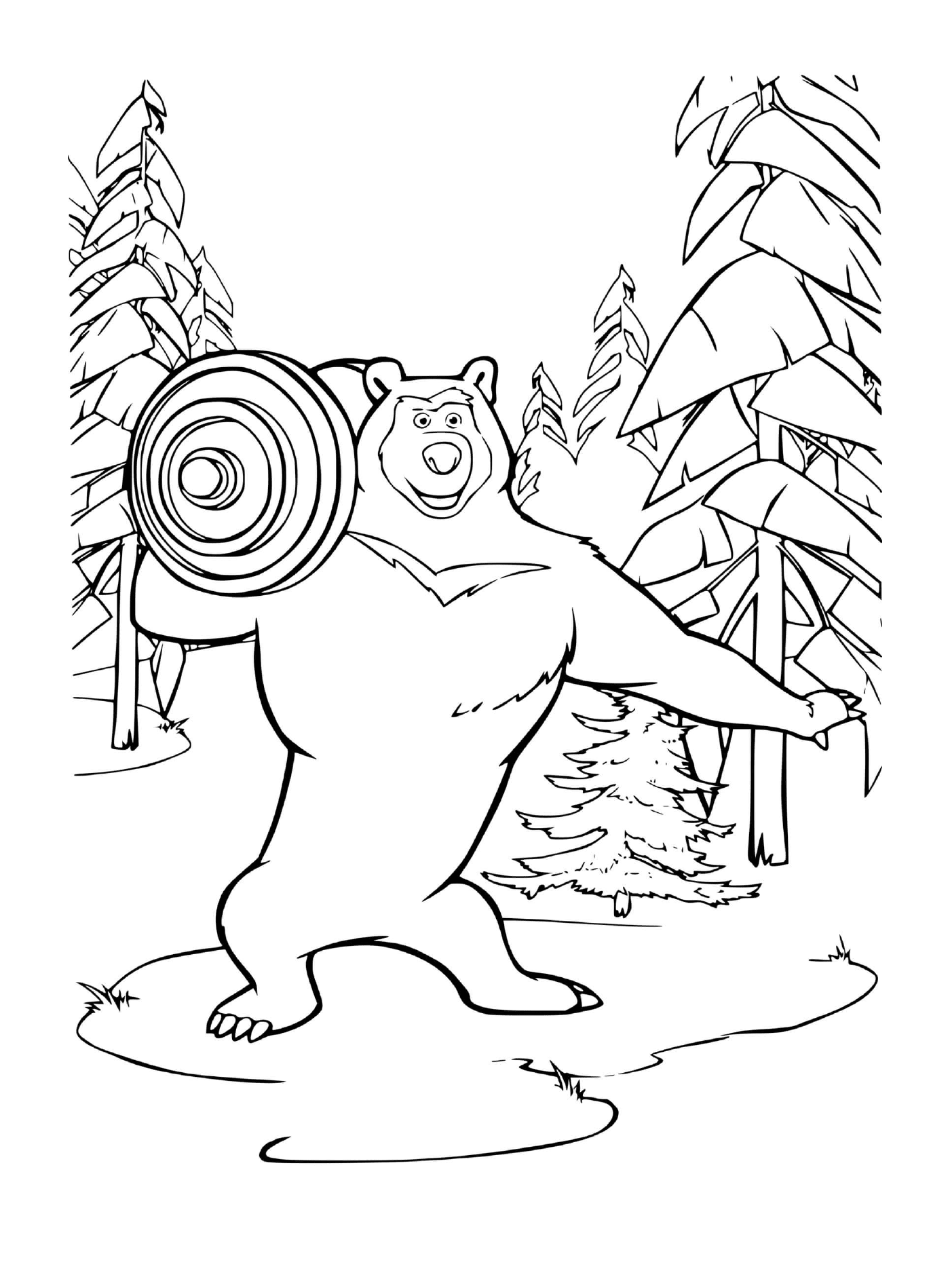 coloriage ours michka un athlete spotif de haut niveau