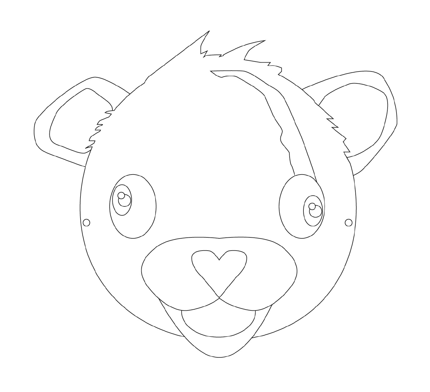 coloriage masque fortnite ours rose colorier
