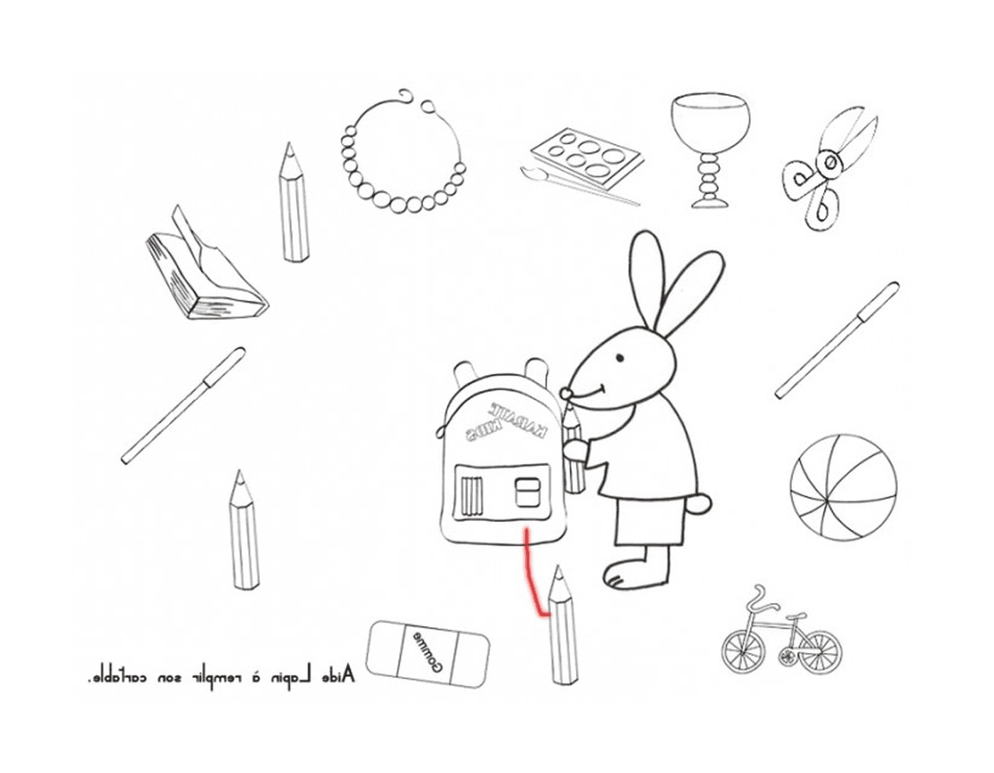 coloriage rentree maternelle lapin
