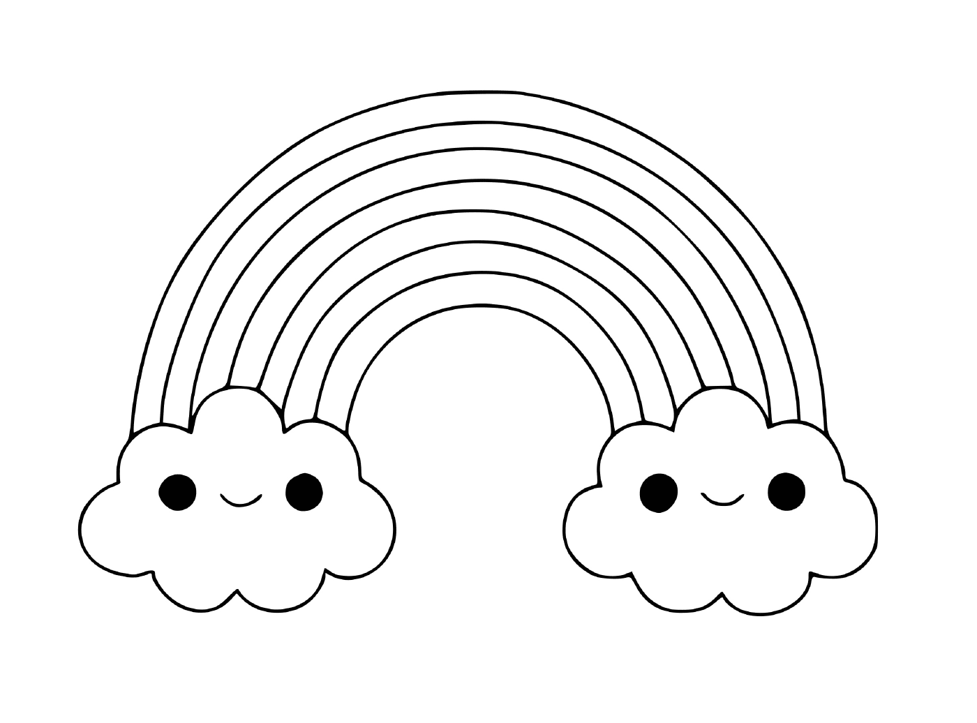 arc en ciel avec nuages