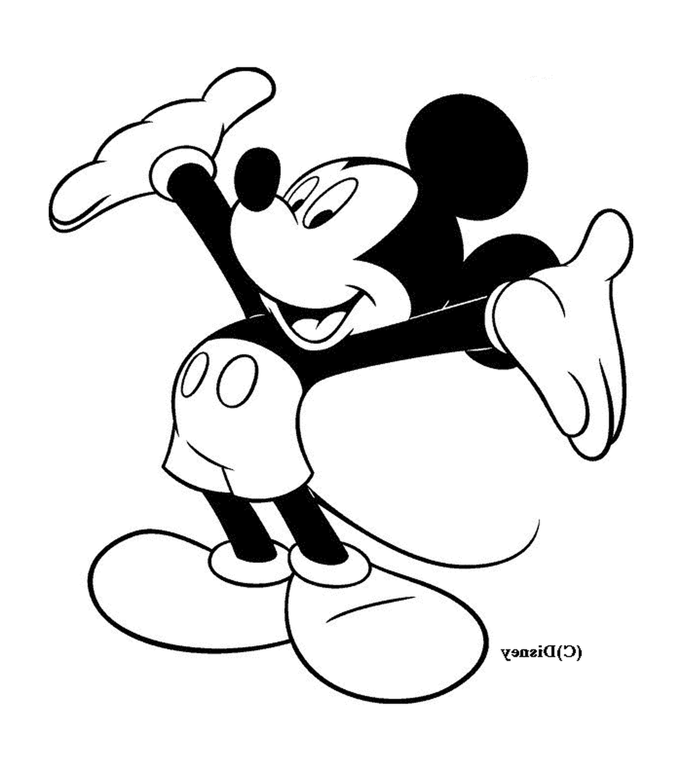 coloriage Mickey les bras ouverts