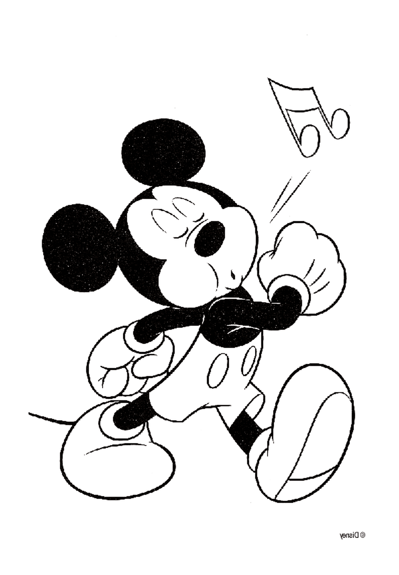 coloriage coloriage de Mickey qui siffle