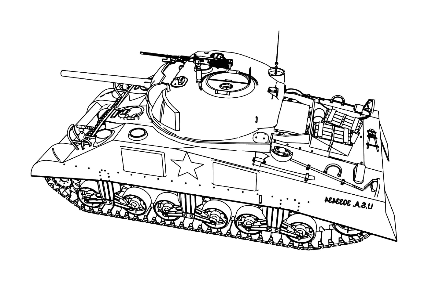 coloriage tank char dassault armee americaine usa