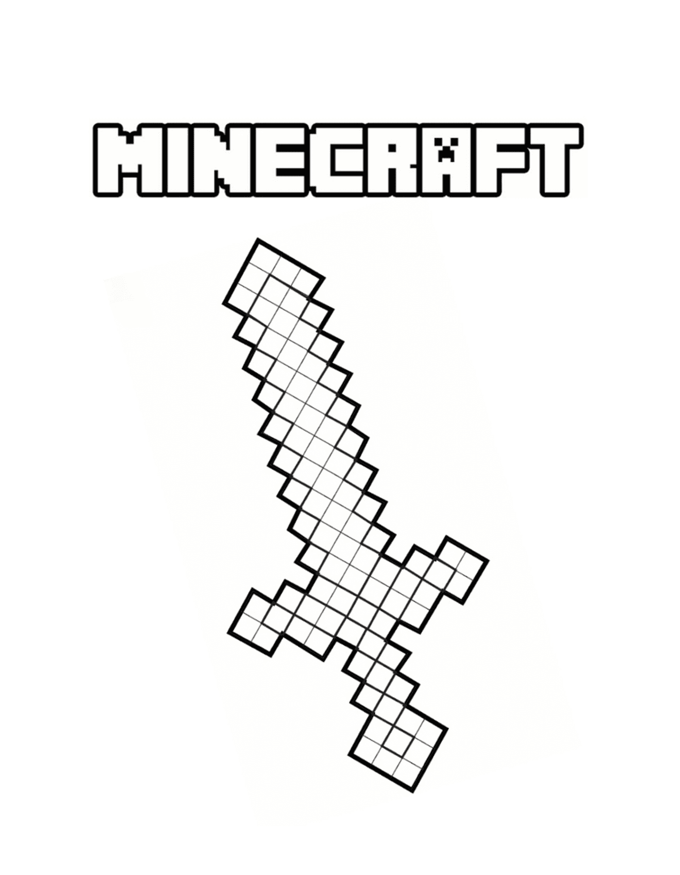 coloriage epee minecraft