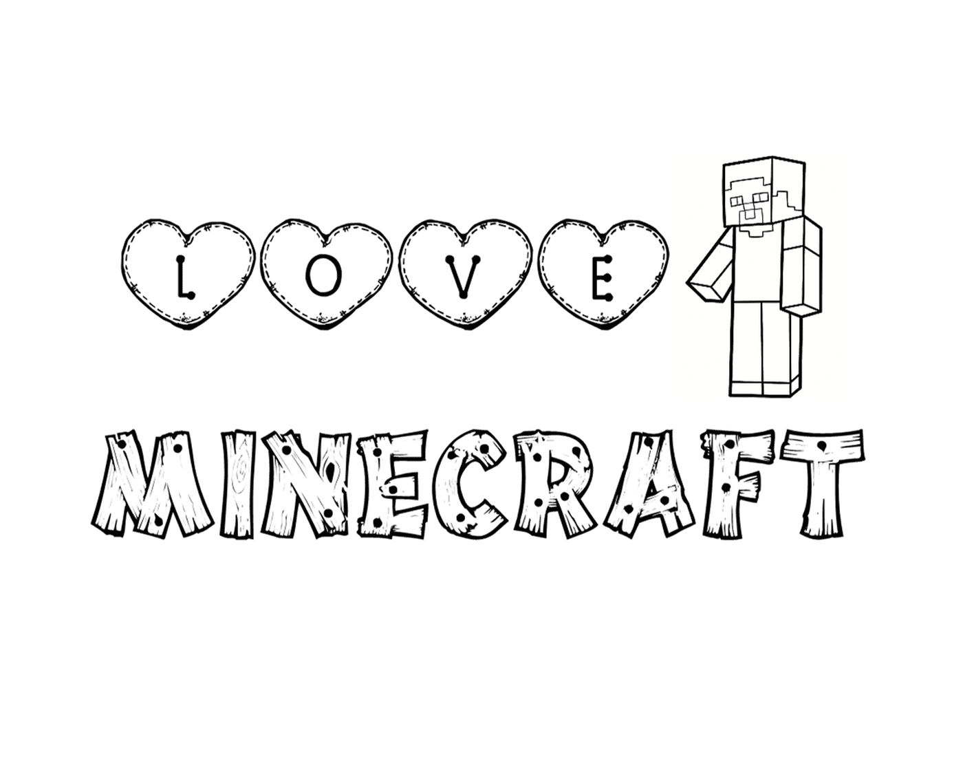 coloriage love minecraft