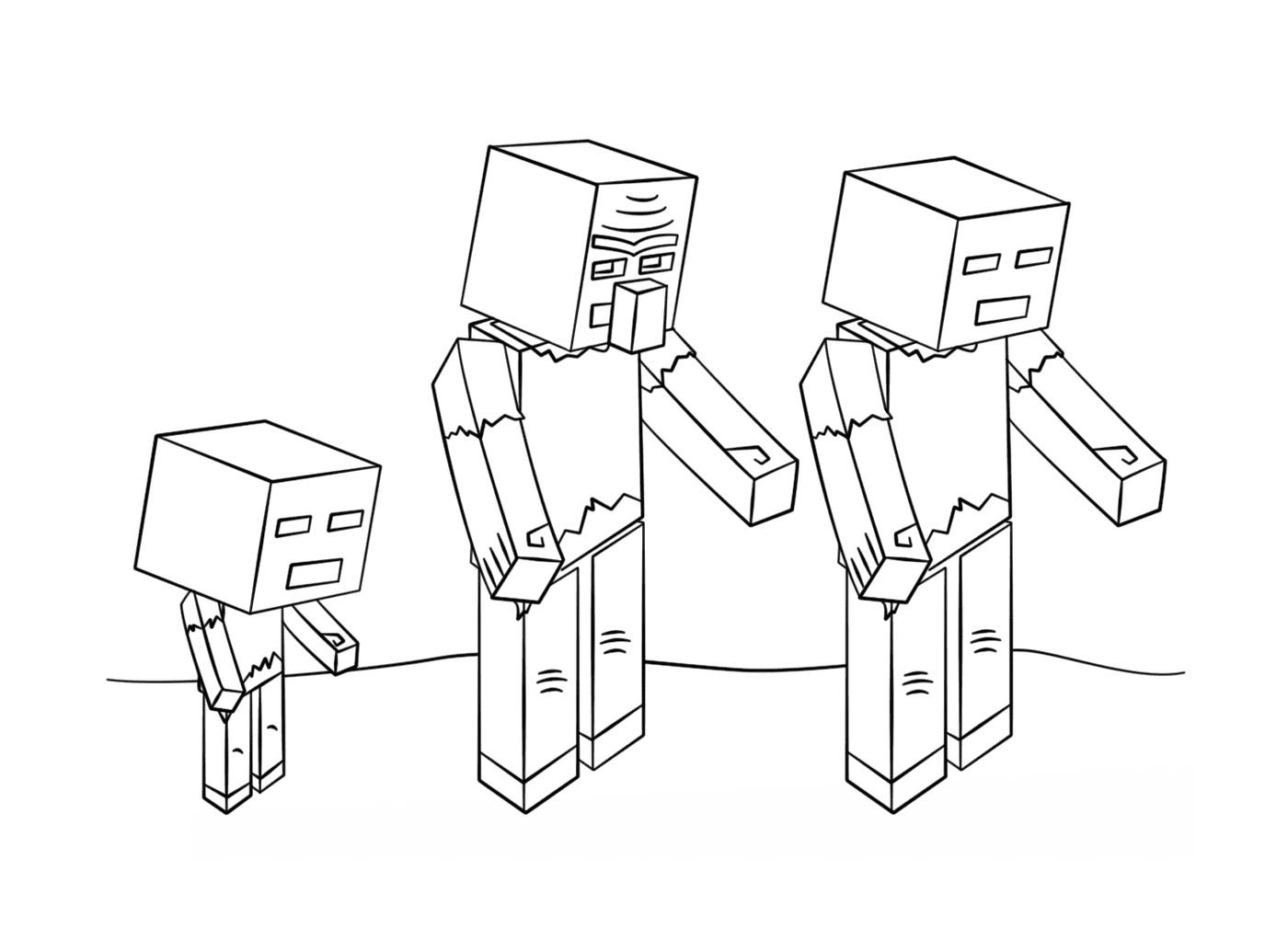 coloriage minecraft zombies