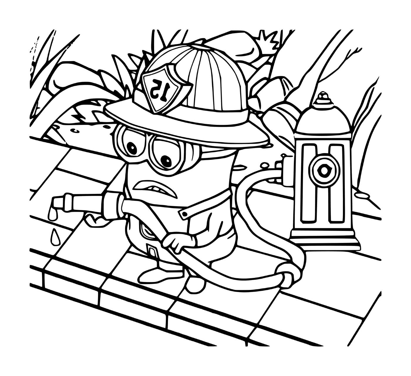 coloriage Firefighter Minion