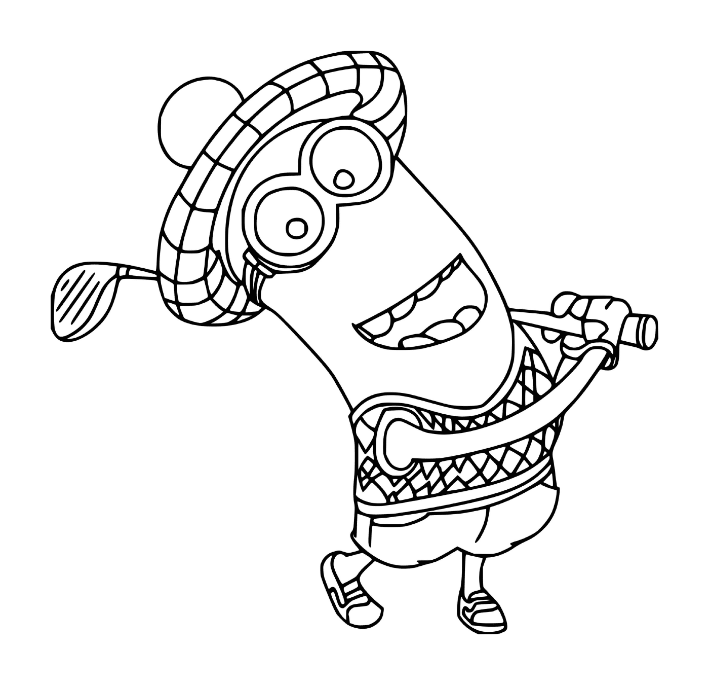 coloriage Kevin Minion Swings the Golf Club