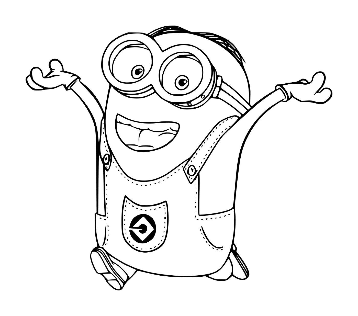 coloriage Dave Minion Jumping Happily