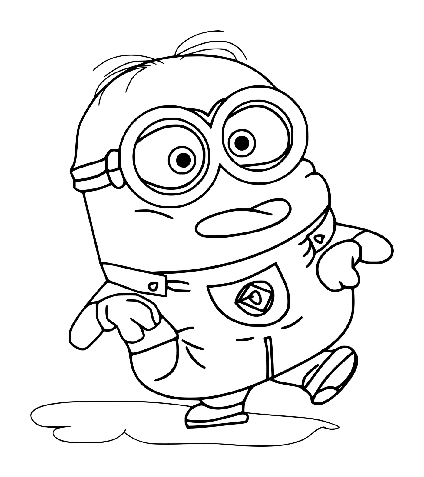 coloriage Minion in the Puddle