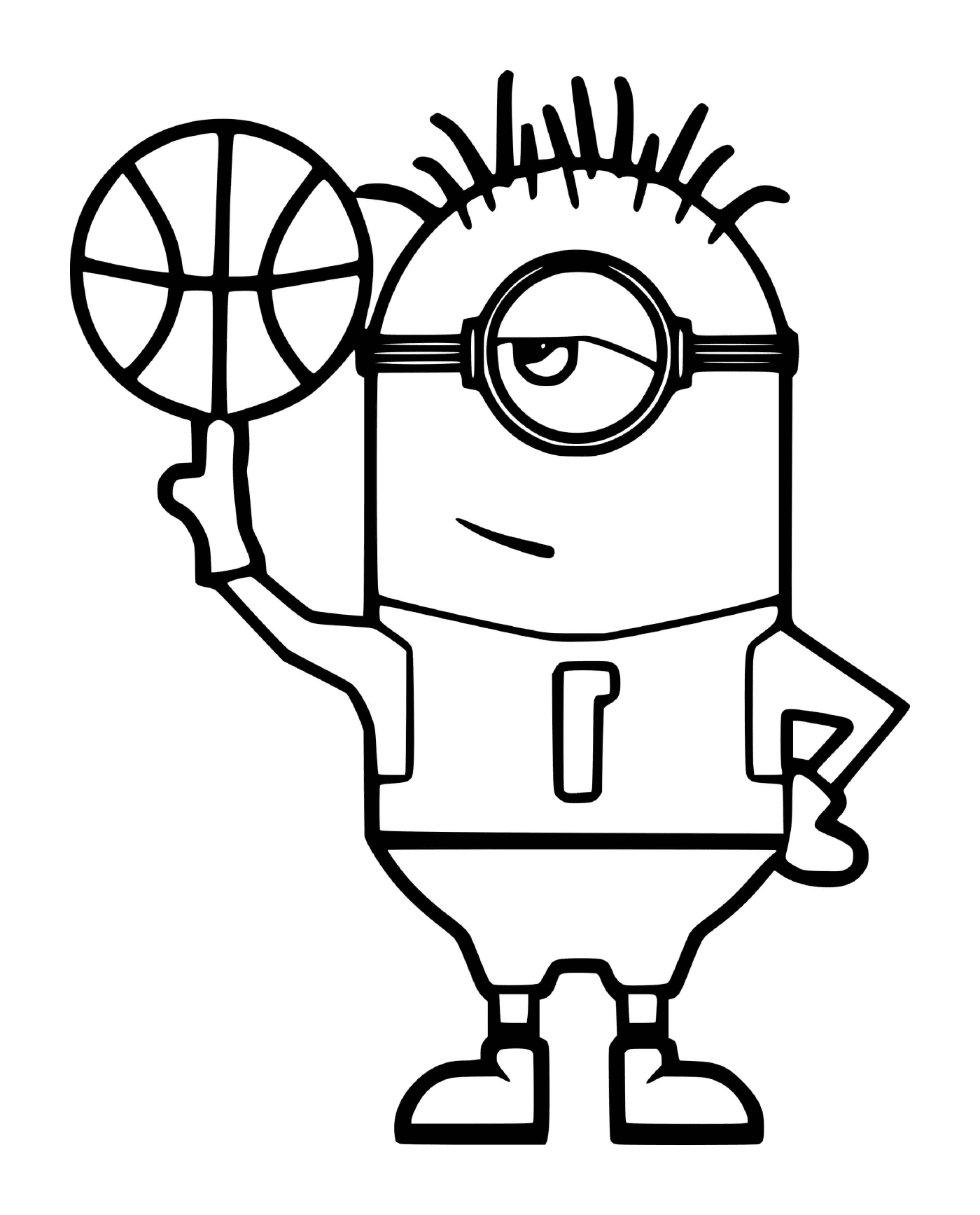 coloriage Minion Playing Basketball